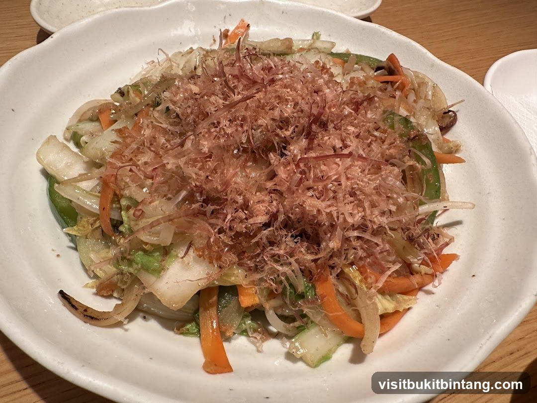 Stir-fried Vegetables with Bonito Flakes