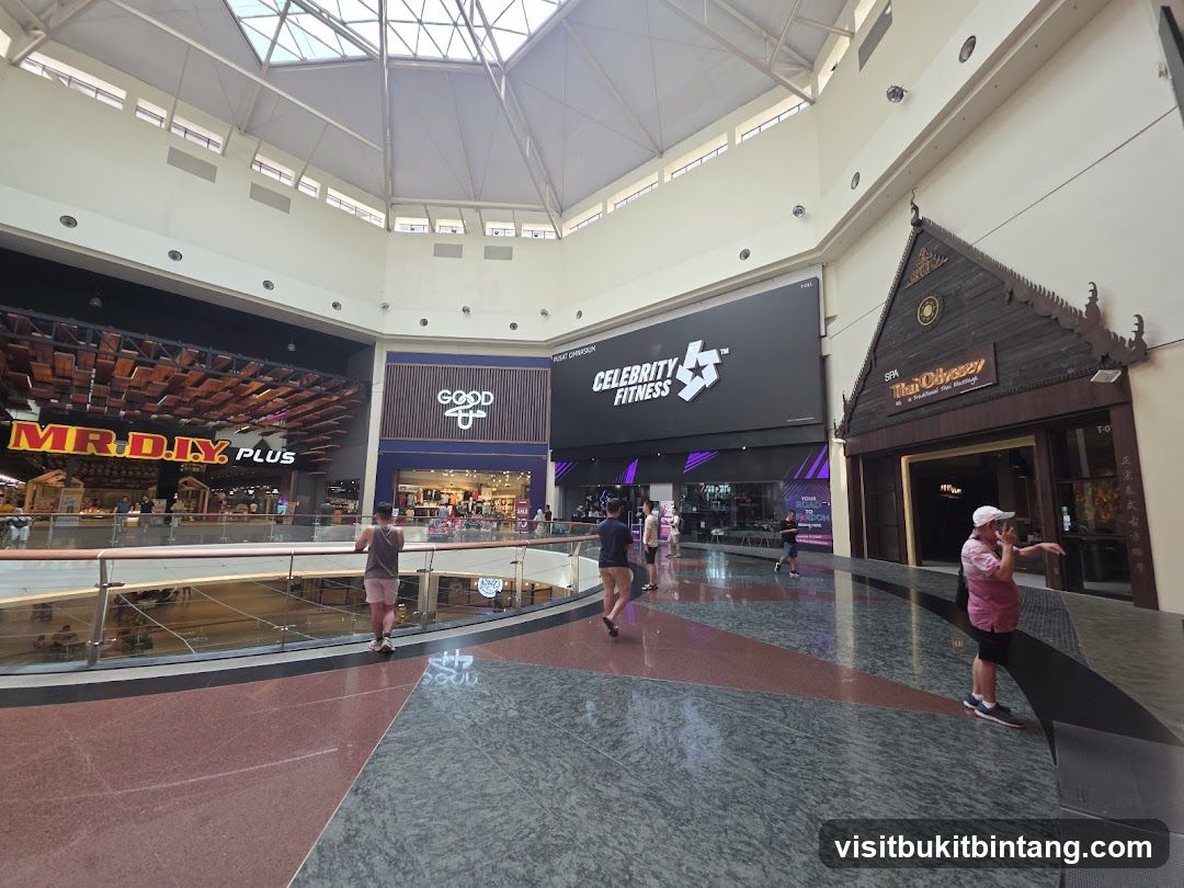 Mall Interior with Various Shops