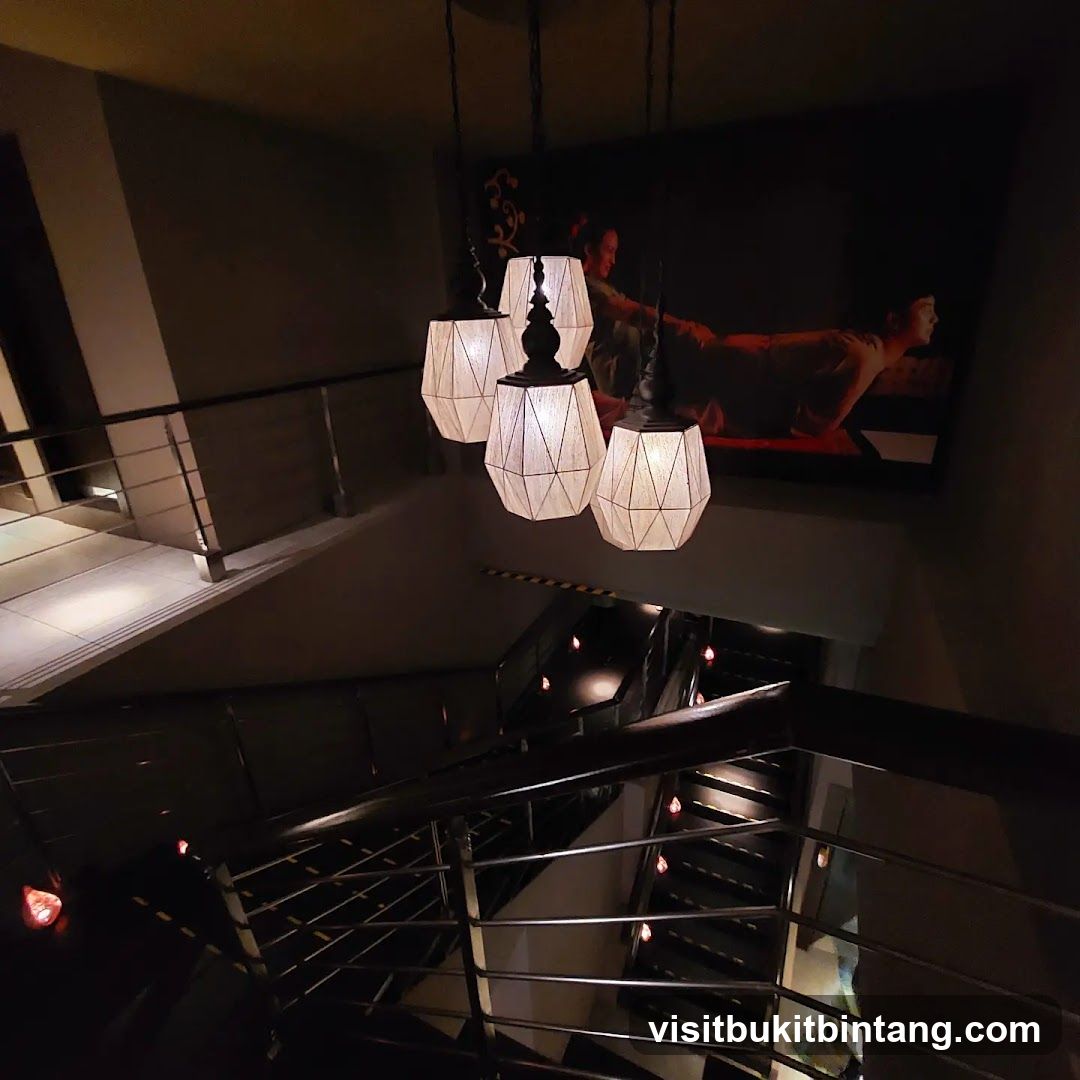 Interior Staircase with Artwork and Lamps