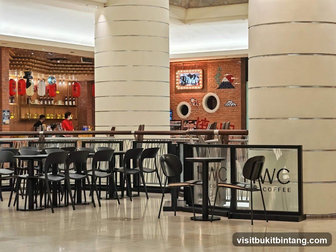 Interior of a coffee shop with seating