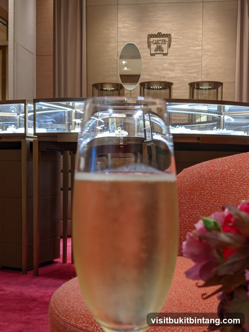 Champagne in a jewelry store