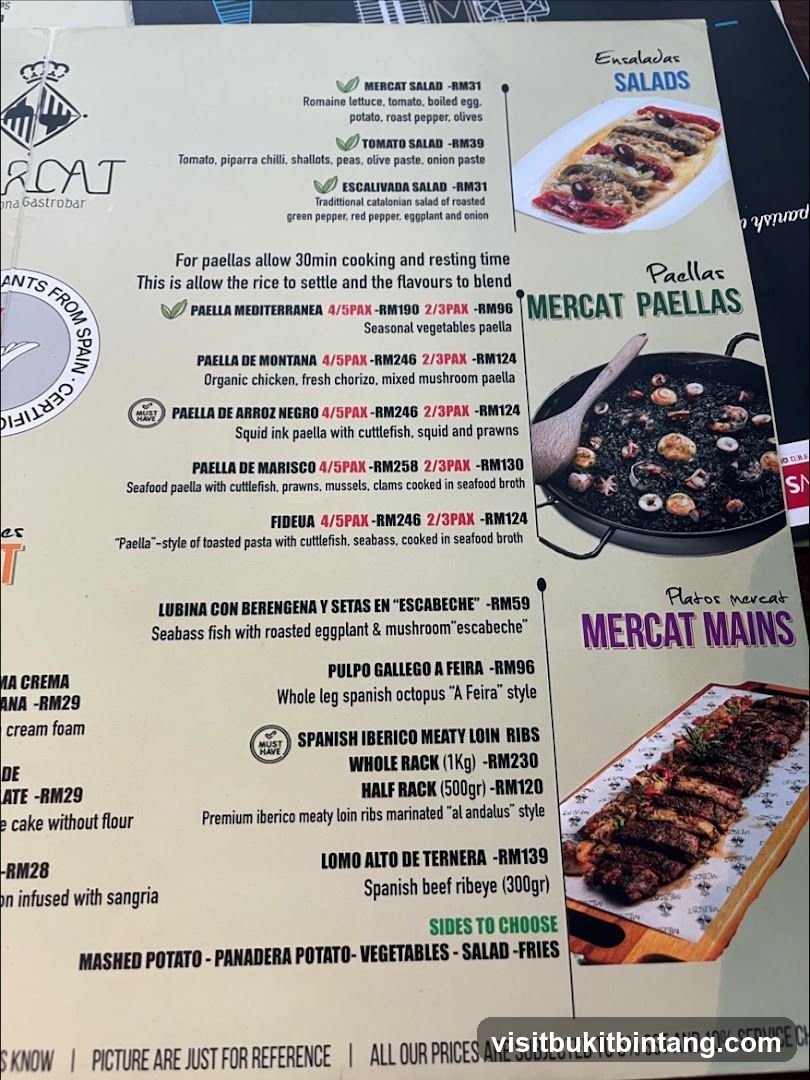 Mercat Gastrobar Menu