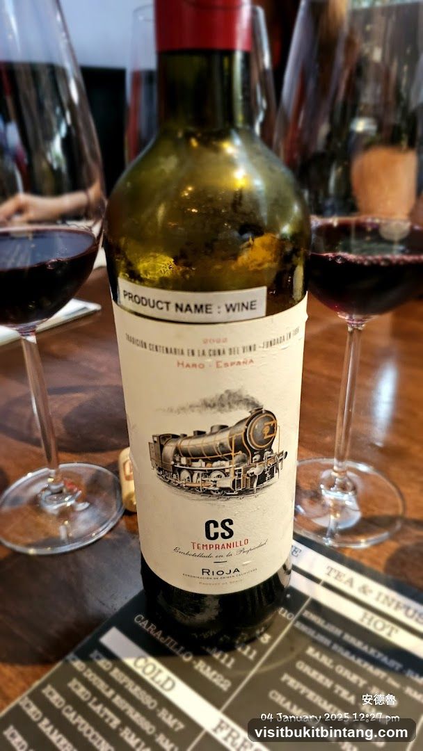 Wine Bottle and Menu