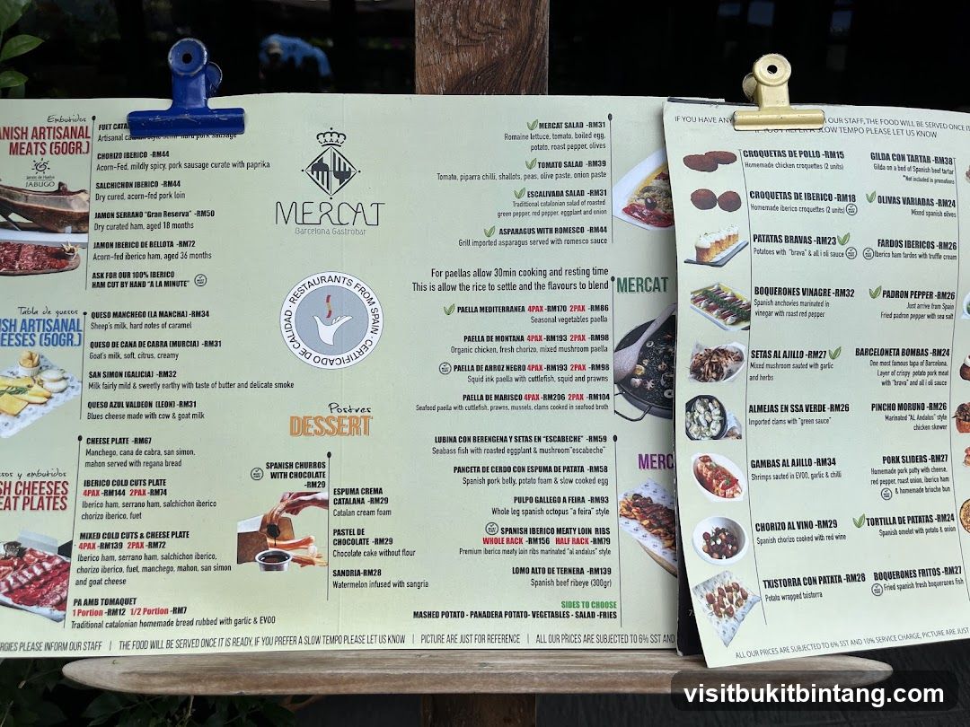 MERCAT Barcelona Gastrobar Menu