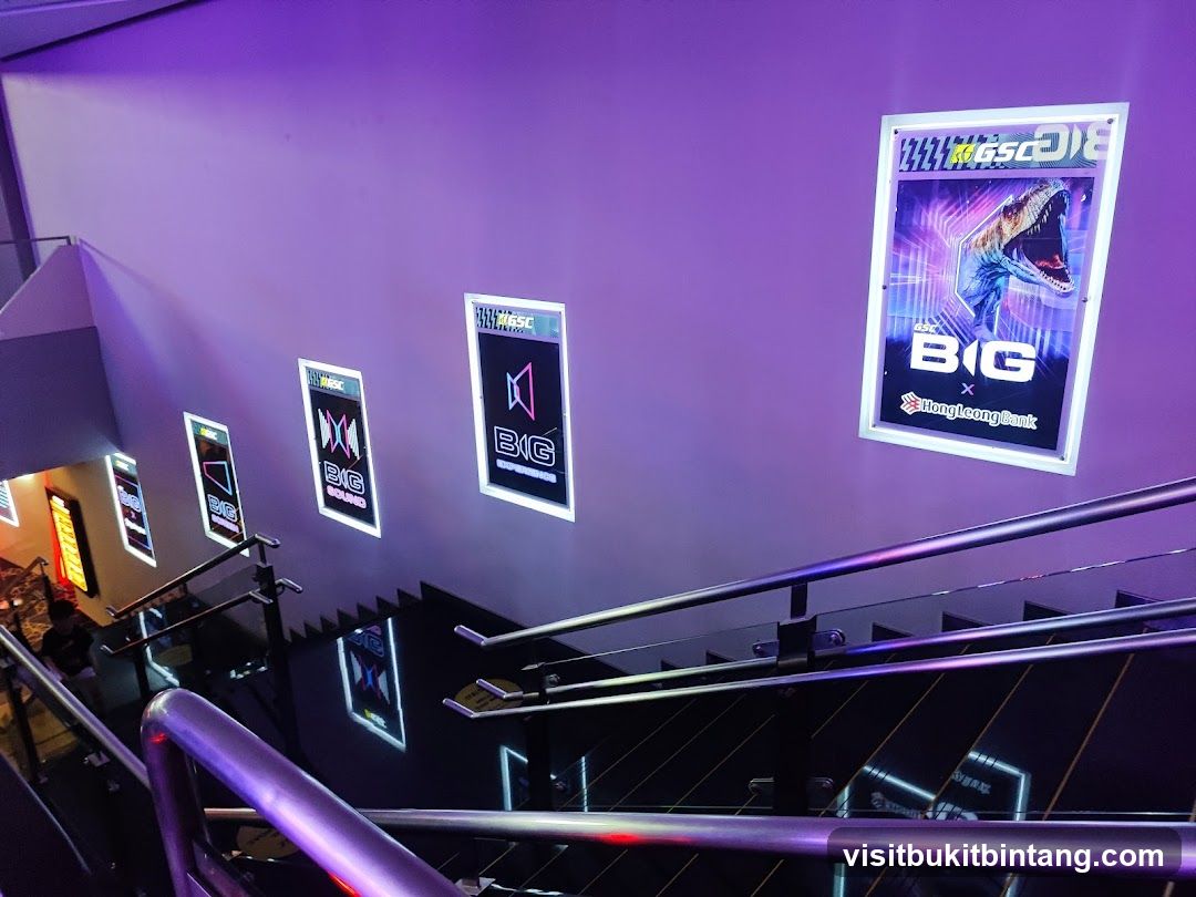 Illuminated Posters on Staircase