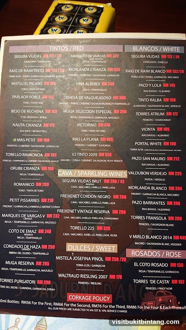 Wines Menu