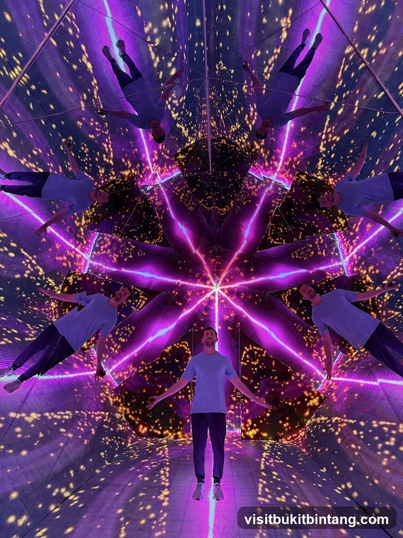Man in a kaleidoscopic room