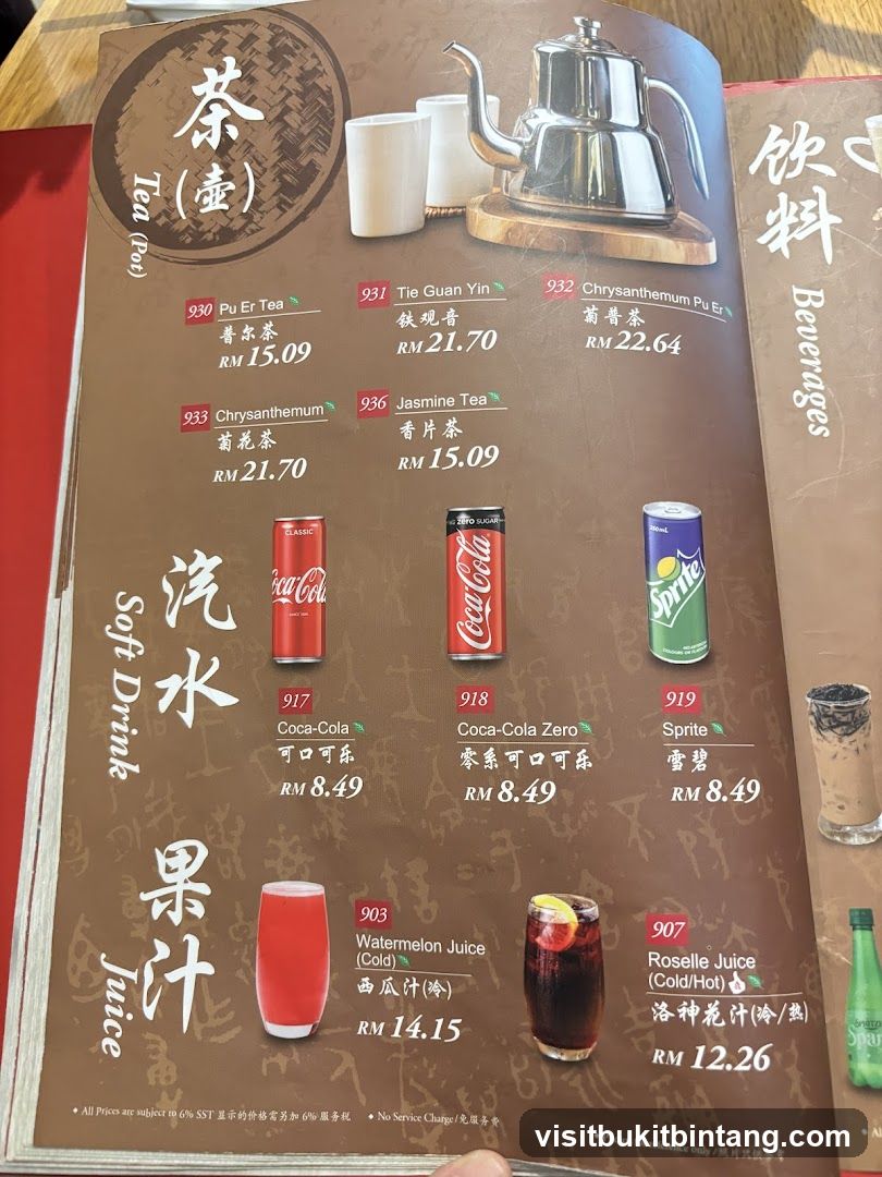 Beverages Menu