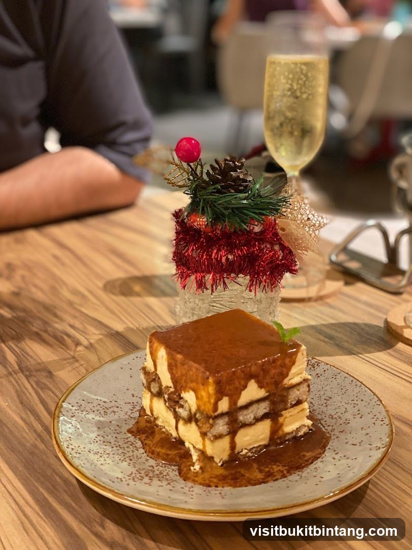 Tiramisu Dessert with Festive Decoration