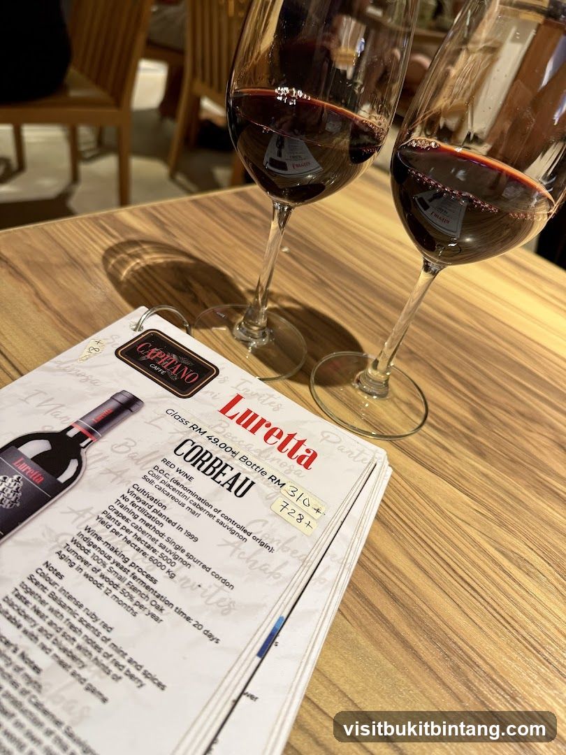 Luretta Wine Menu