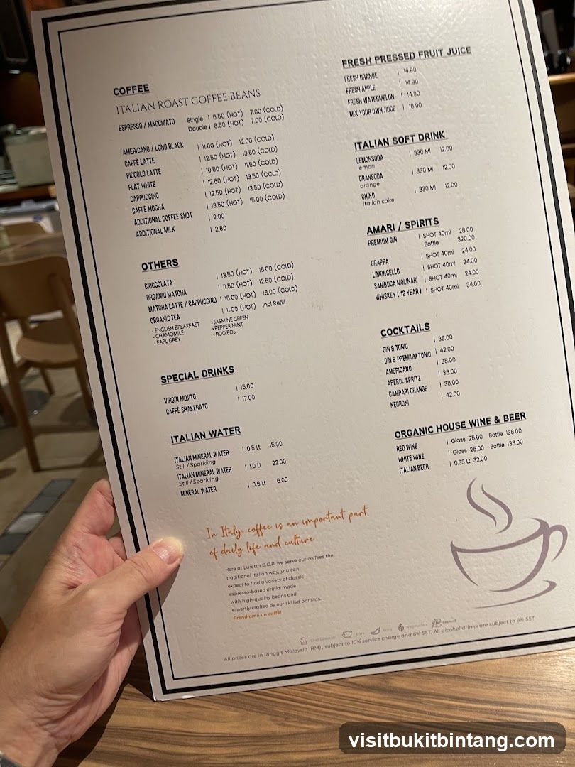 Coffee and Drinks Menu