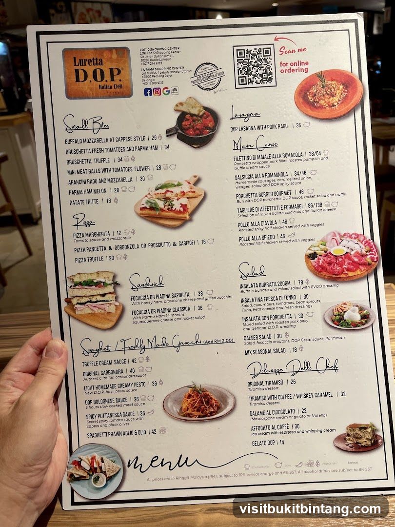 Luretta D.O.P. Italian Deli Menu