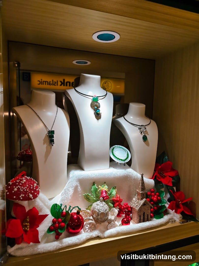 Jewelry Display with Christmas Decorations