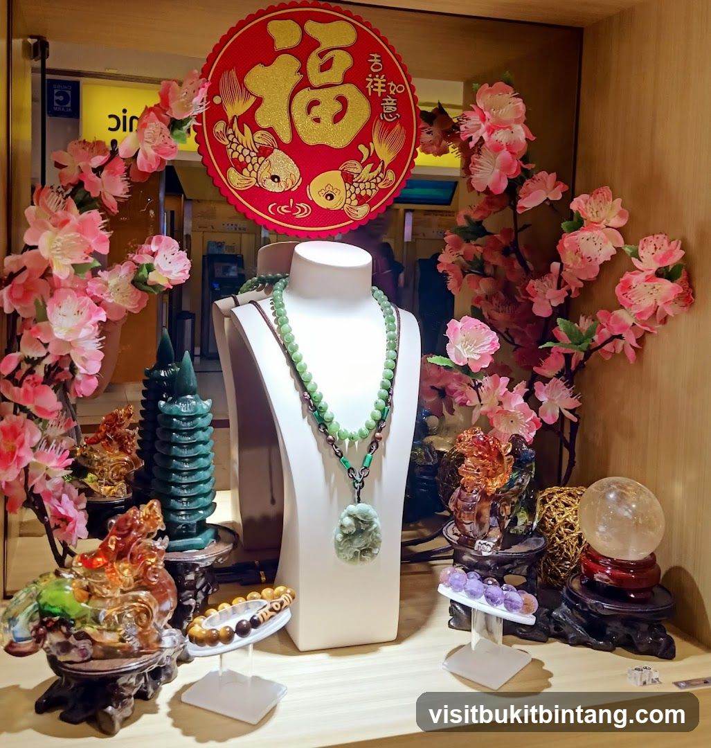 Jewelry Display with Chinese New Year Decorations