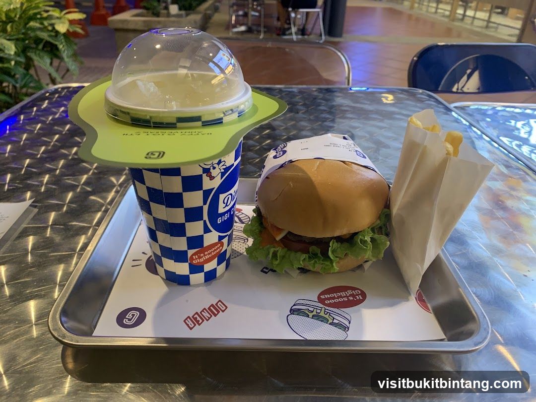 Burger, Fries, and Drink
