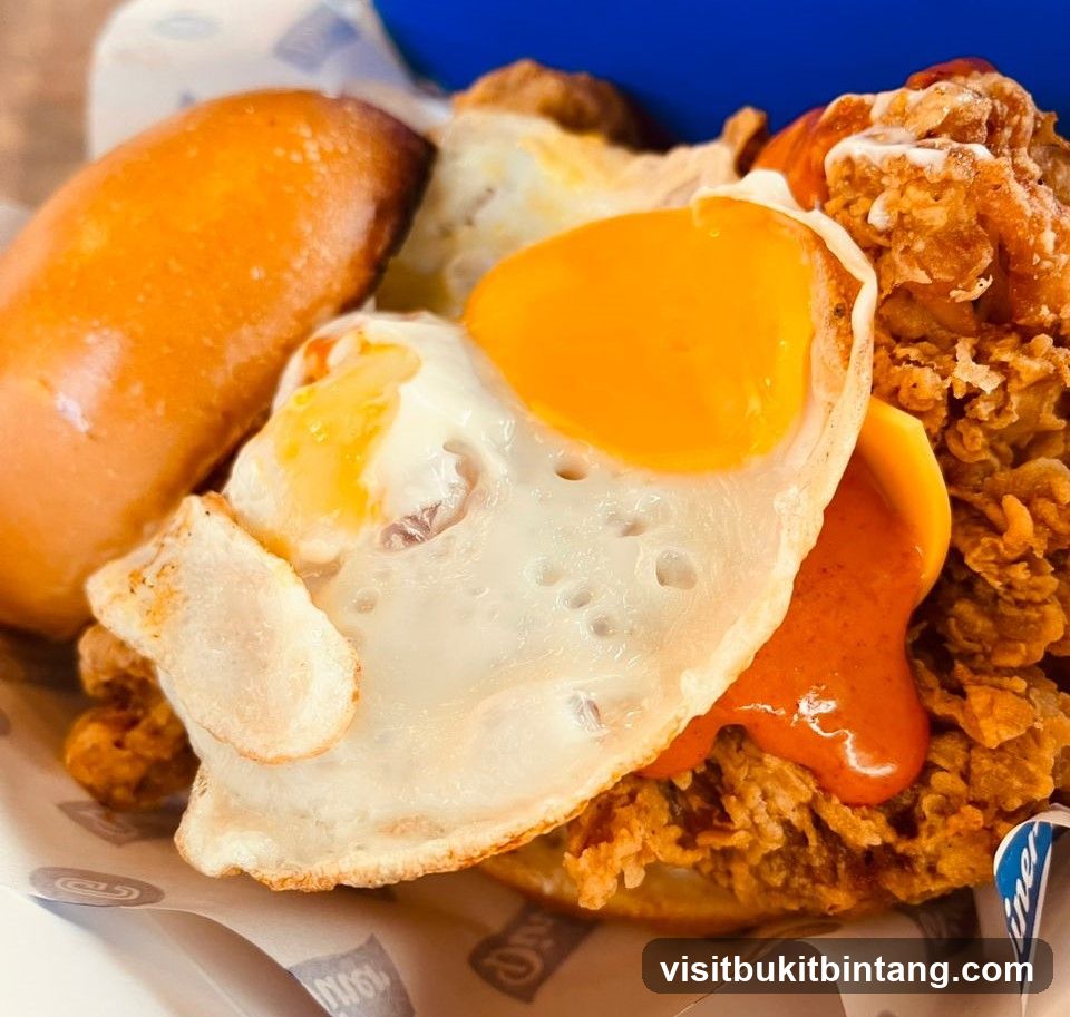 Fried Chicken Burger with Fried Egg