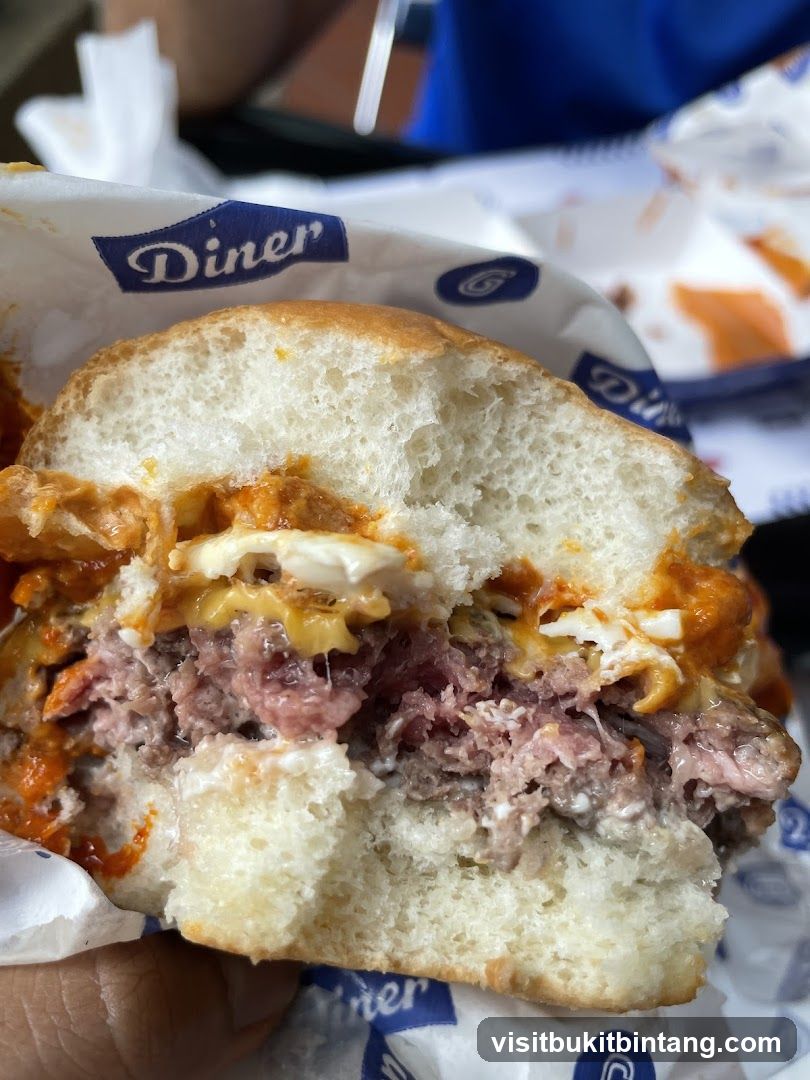 Burger with "Diner" wrapper