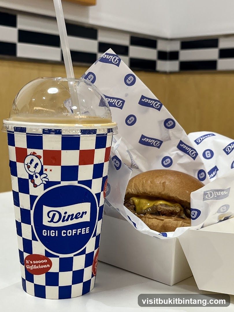 Diner Coffee and Burger