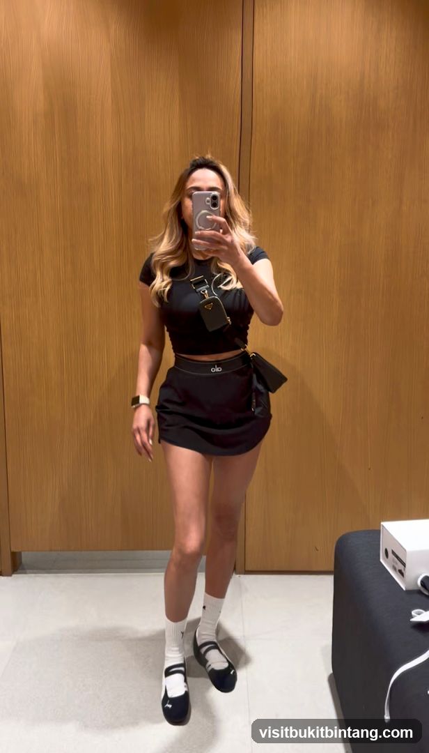 Woman in black athletic wear