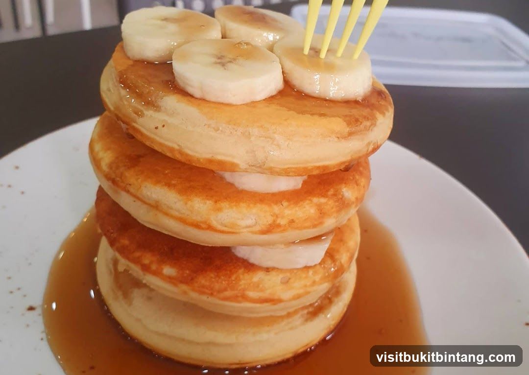 Pancakes with Banana and Syrup