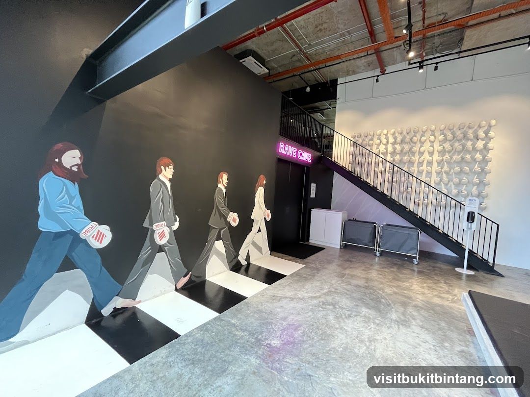 Interior with Abbey Road Mural and Staircase
