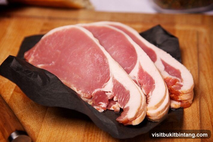 Raw Bacon Slices