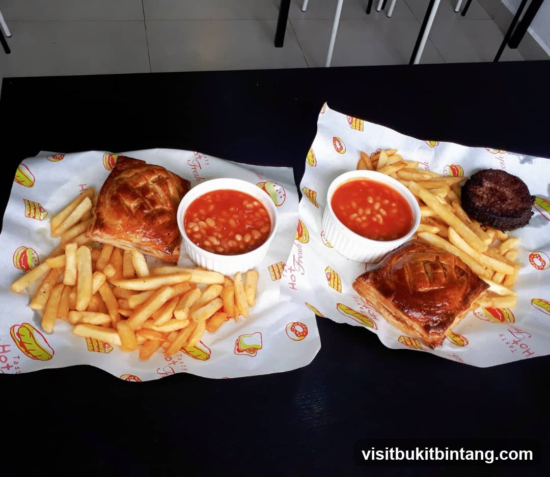 Pies with Fries and Beans