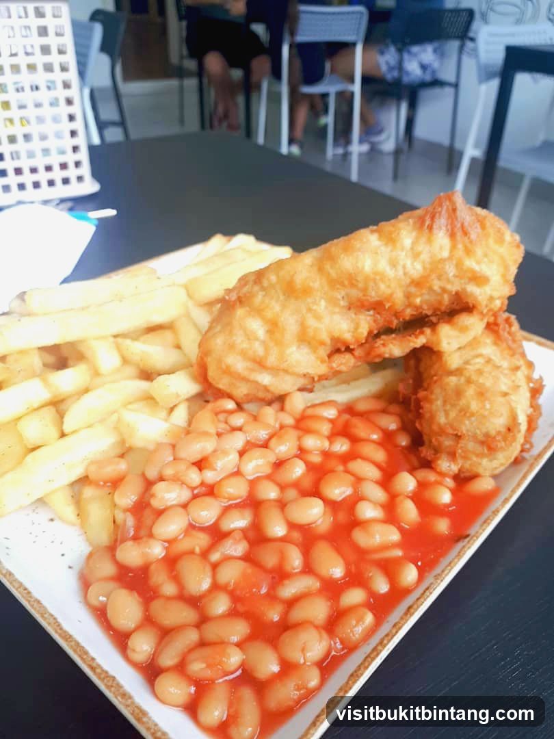 Fish and Chips with Baked Beans