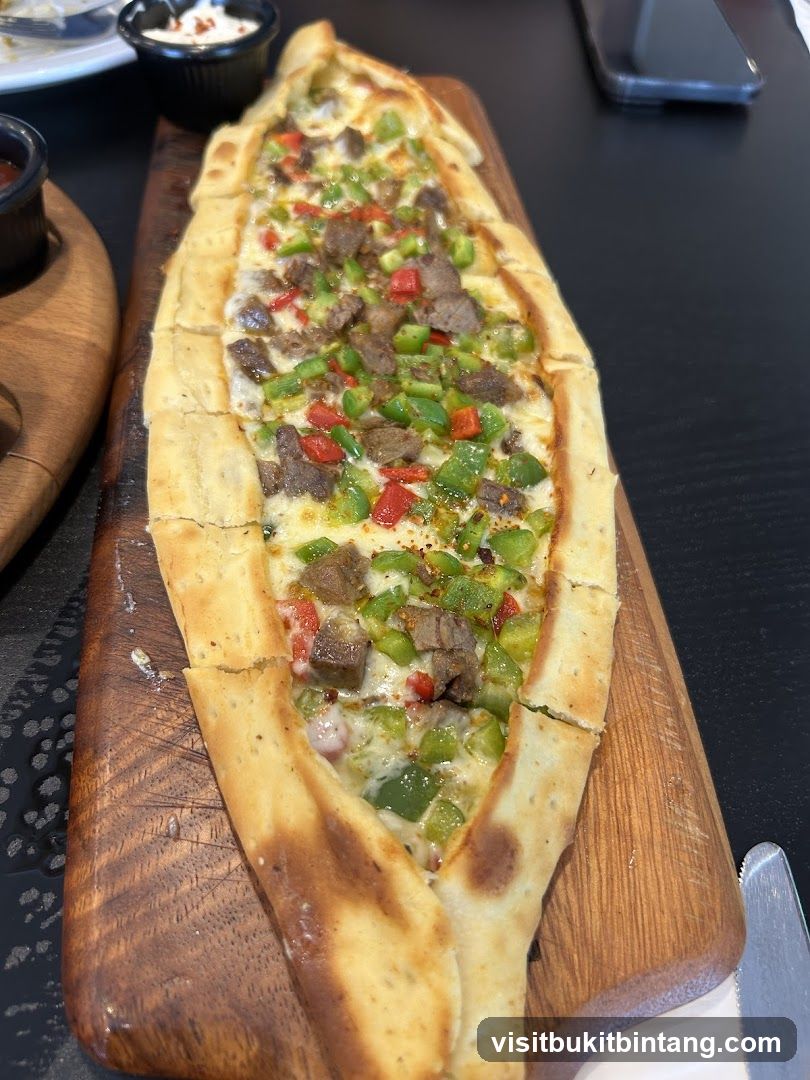 Pide with Meat and Peppers