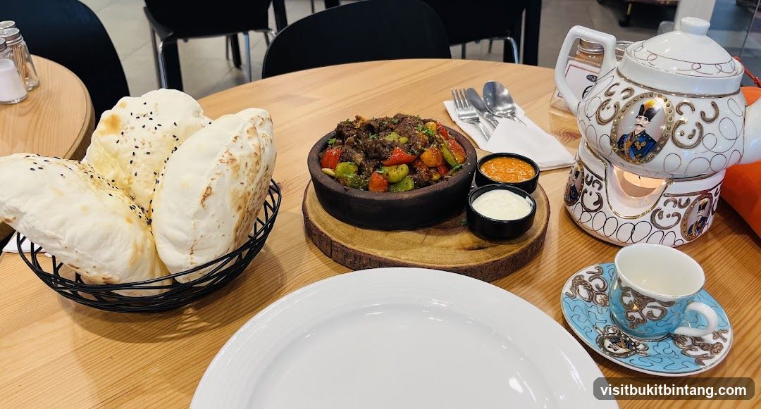 Table Setting with Food and Tea Set