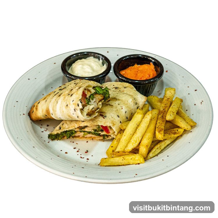 Wrap with Fries and Dips