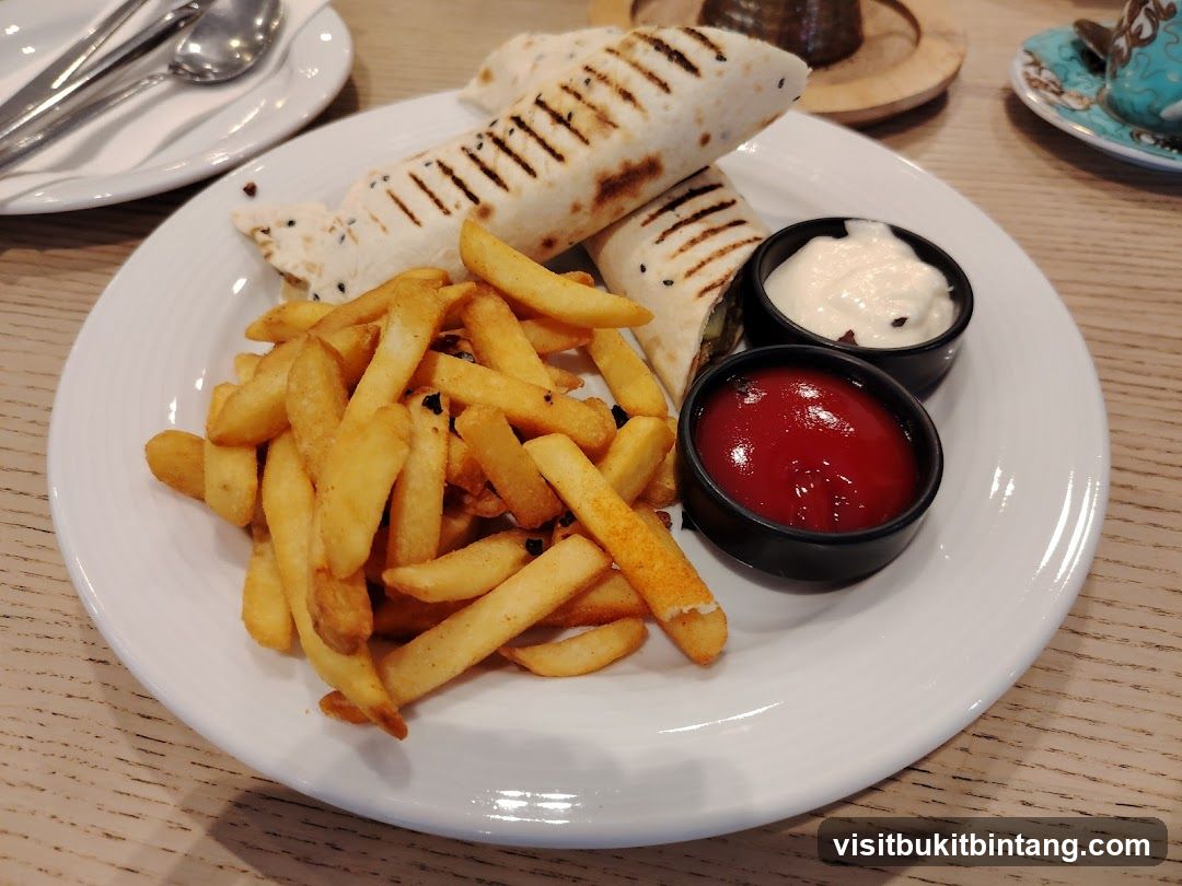 Wrap with Fries and Dips