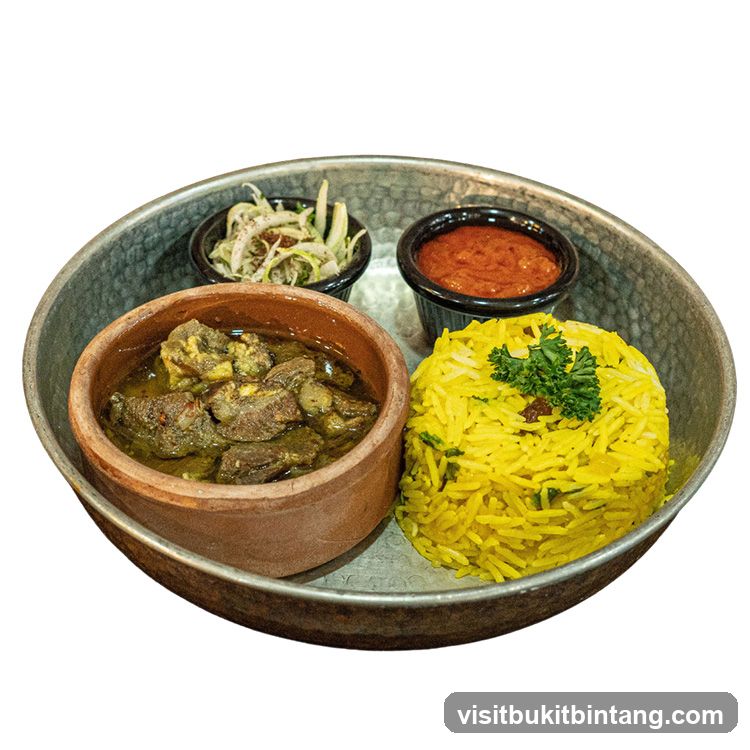 Lamb Stew with Rice and Salad