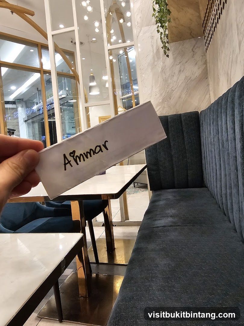 Name card with heart and name