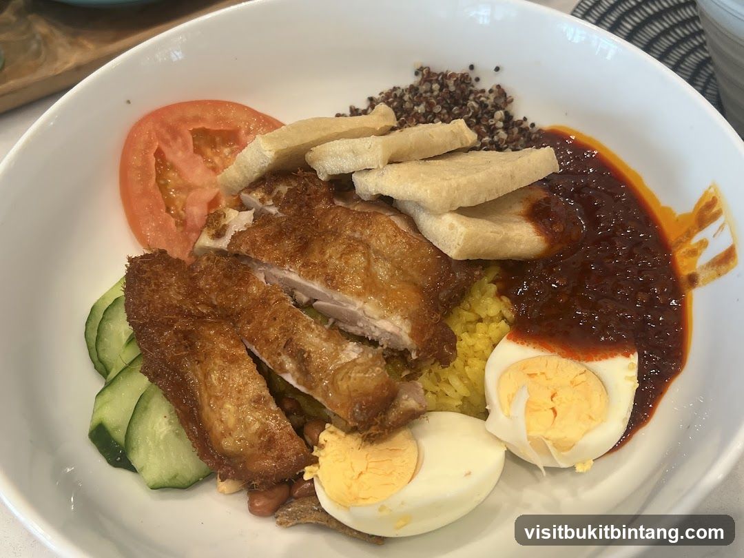 Nasi Lemak with Fried Chicken
