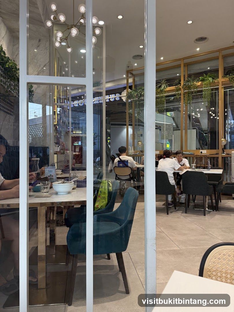Interior of a cafe with diners