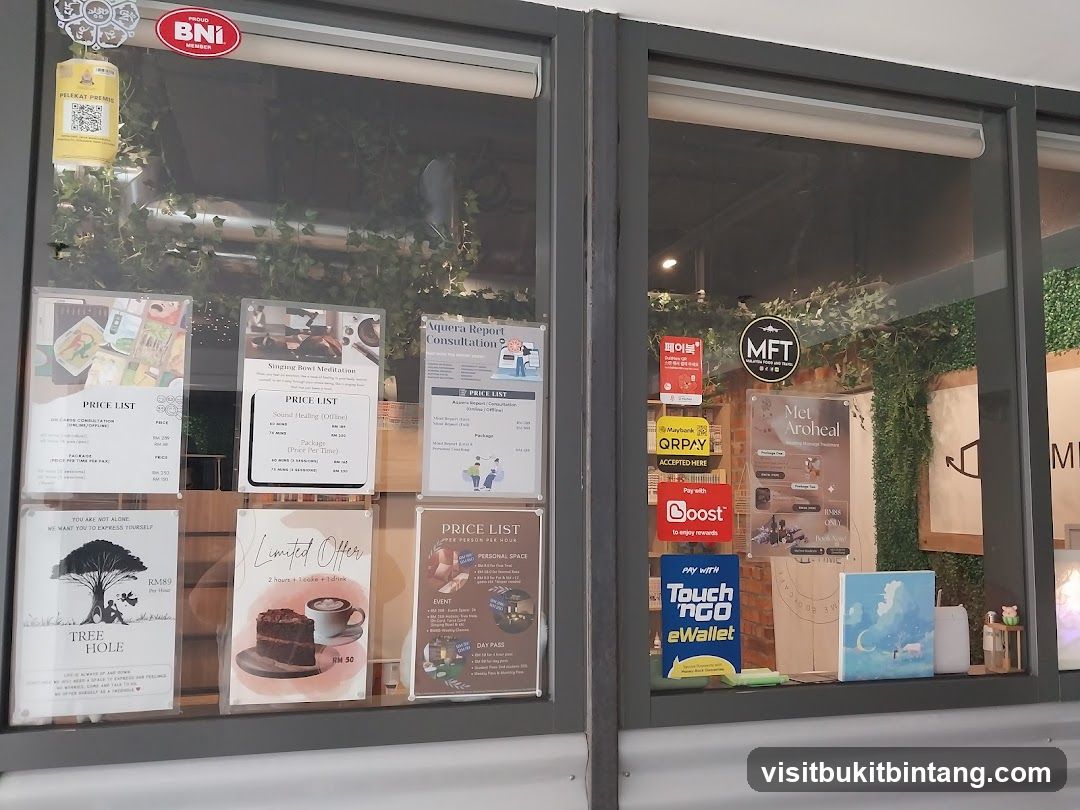 Window Display with Price Lists and Offers