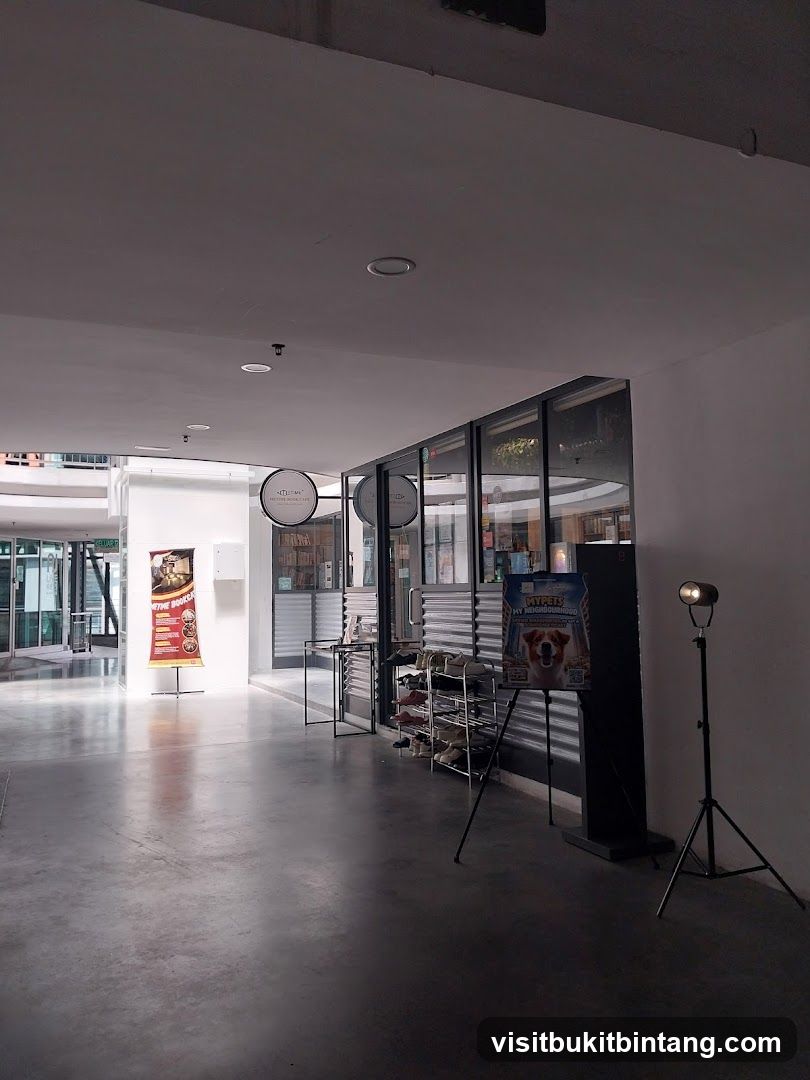 Storefront with promotional posters