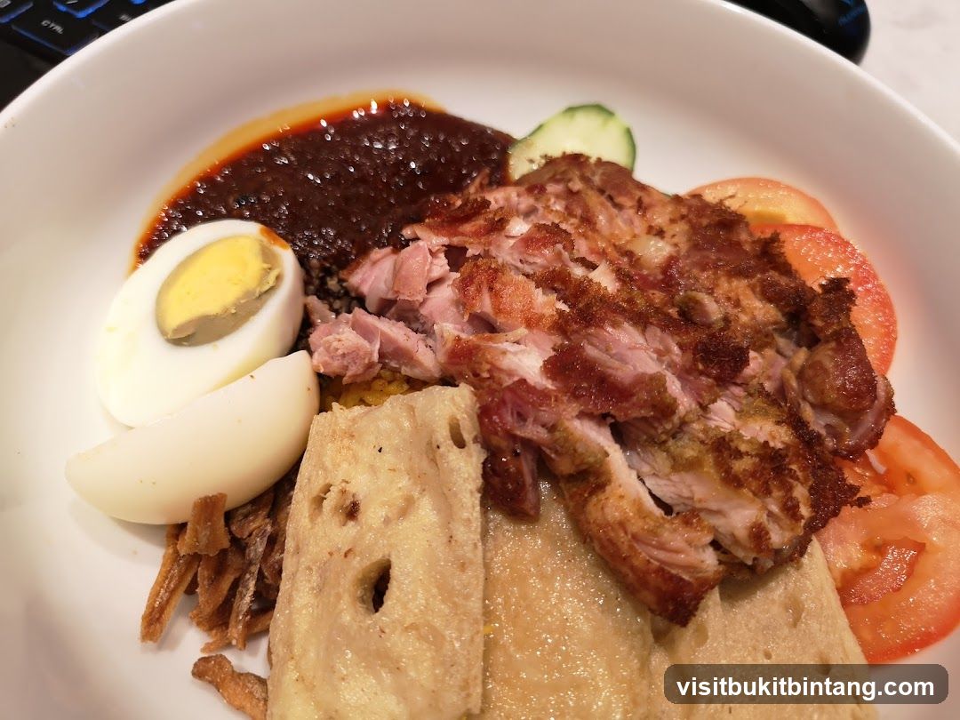 Nasi Lemak with Fried Chicken