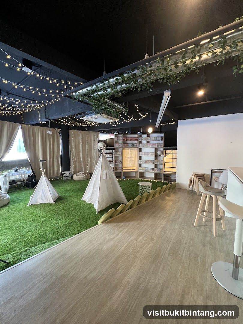 Cozy Indoor Play Area with Tents and Fairy Lights