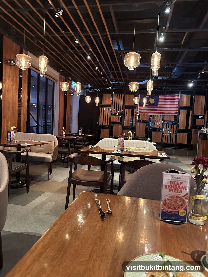 Restaurant Interior with Malaysian Flag