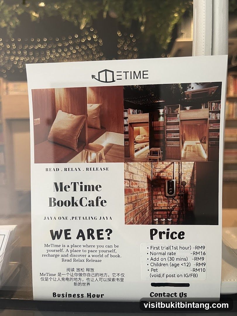 MeTime Book Cafe promotional flyer