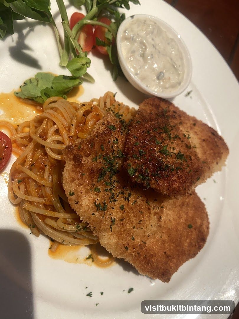 Breaded Chicken with Spaghetti