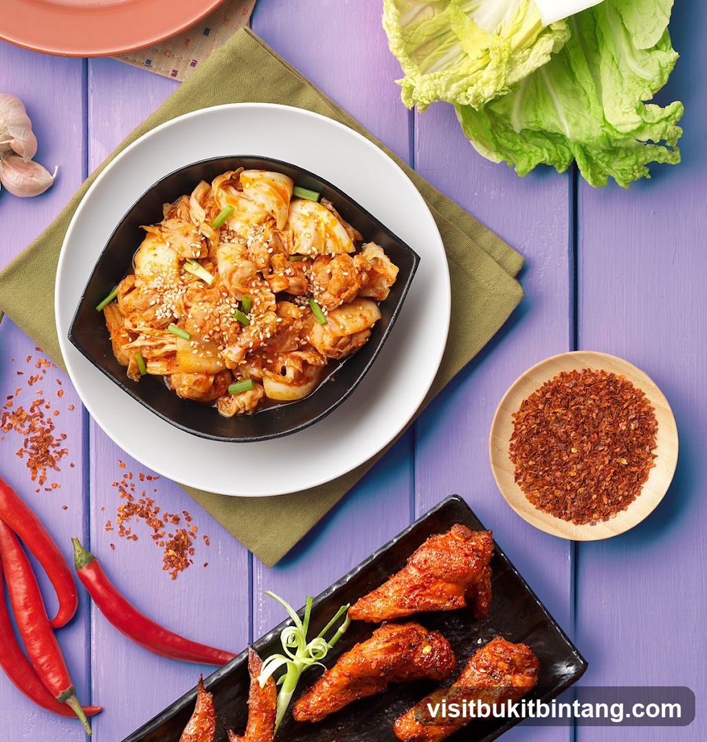 Spicy Chicken Wings and Kimchi