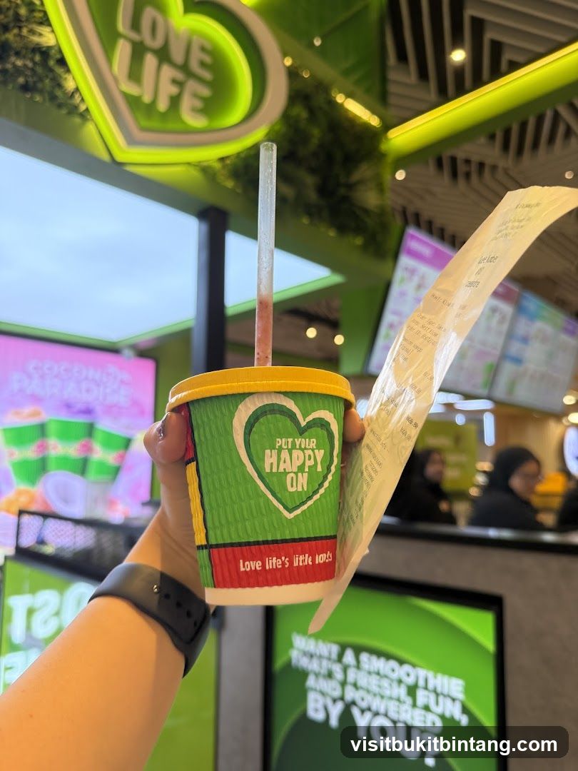 Smoothie Cup and Receipt