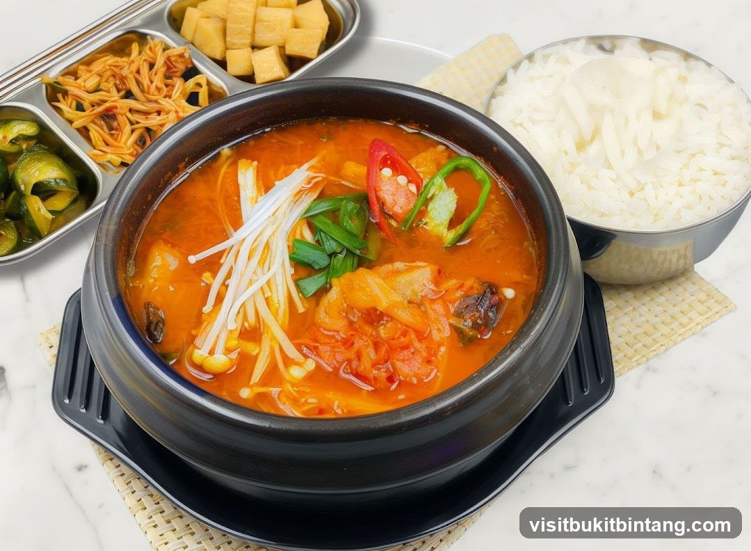 Kimchi Stew with Rice and Side Dishes