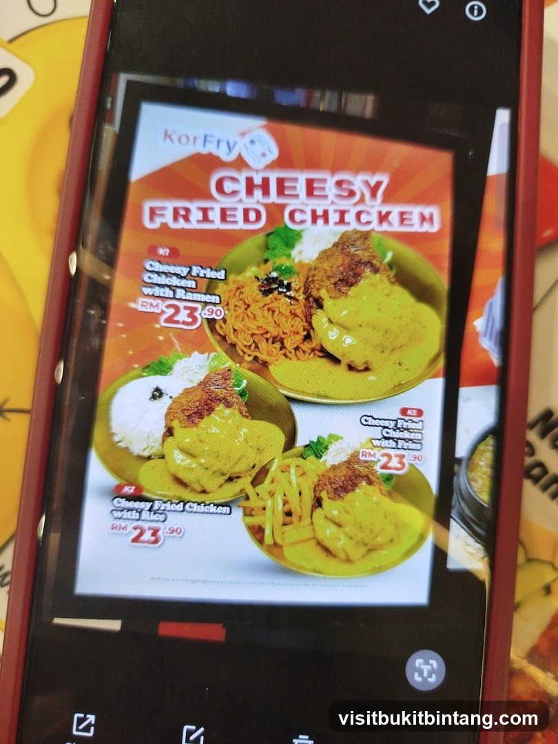 Cheesy Fried Chicken Menu