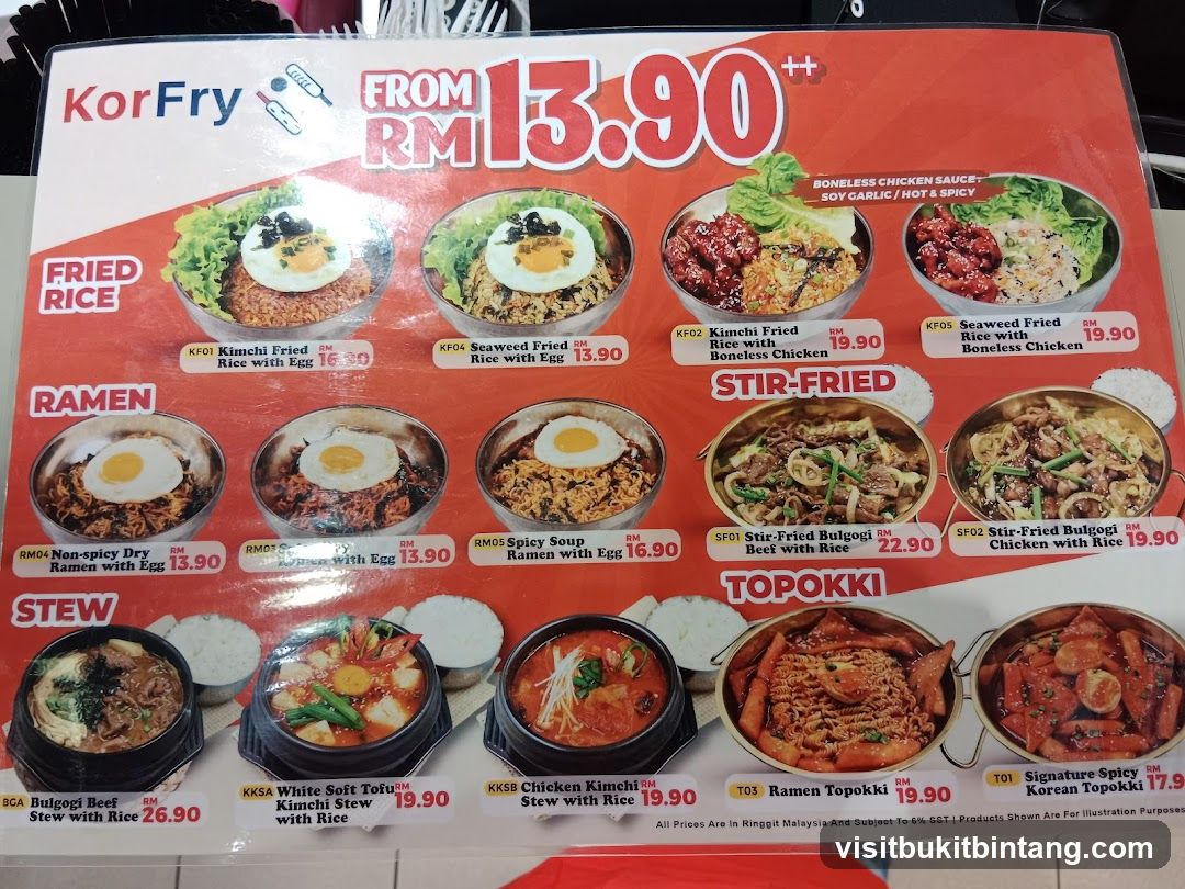 KorFry Menu