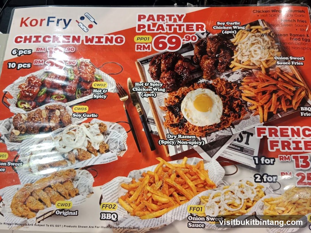 KorFry Chicken Wing Menu