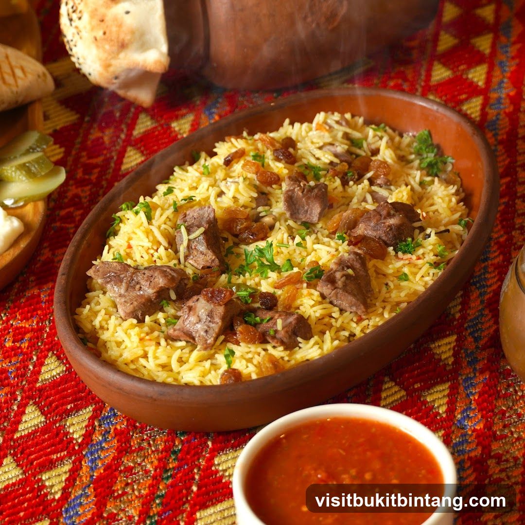 Platter of Rice with Meat and Raisins